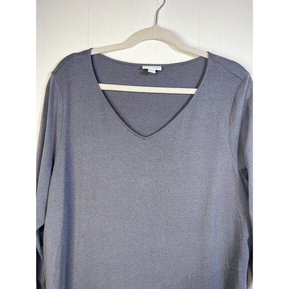 J Jill PureJill Maxi Dress Size XL Cotton Modal Blend Knit Gray 3/4 Sleeves Boho - Picture 6 of 12